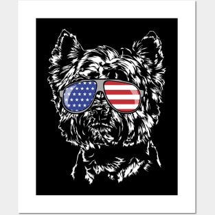 West Highland White Terrier American Flag sunglasses patriotic dog Posters and Art